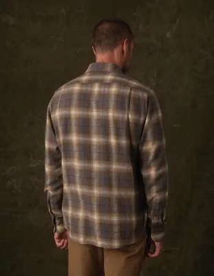 Hudson Double Brushed Flannel -  Heathered Grey Plaid