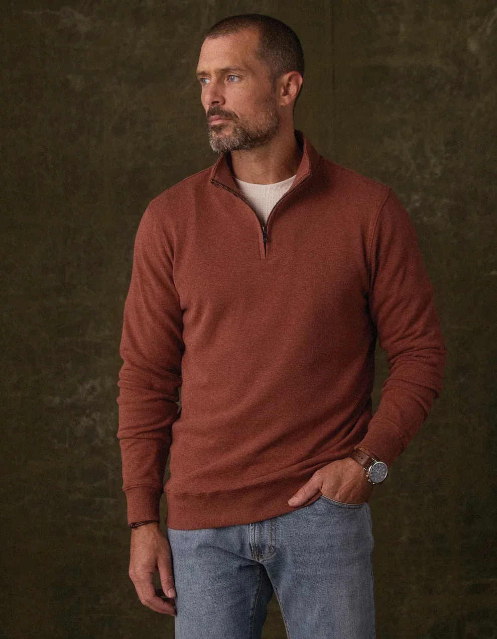 Puremeso Weekend Quarter Zip - Spiced Brandy