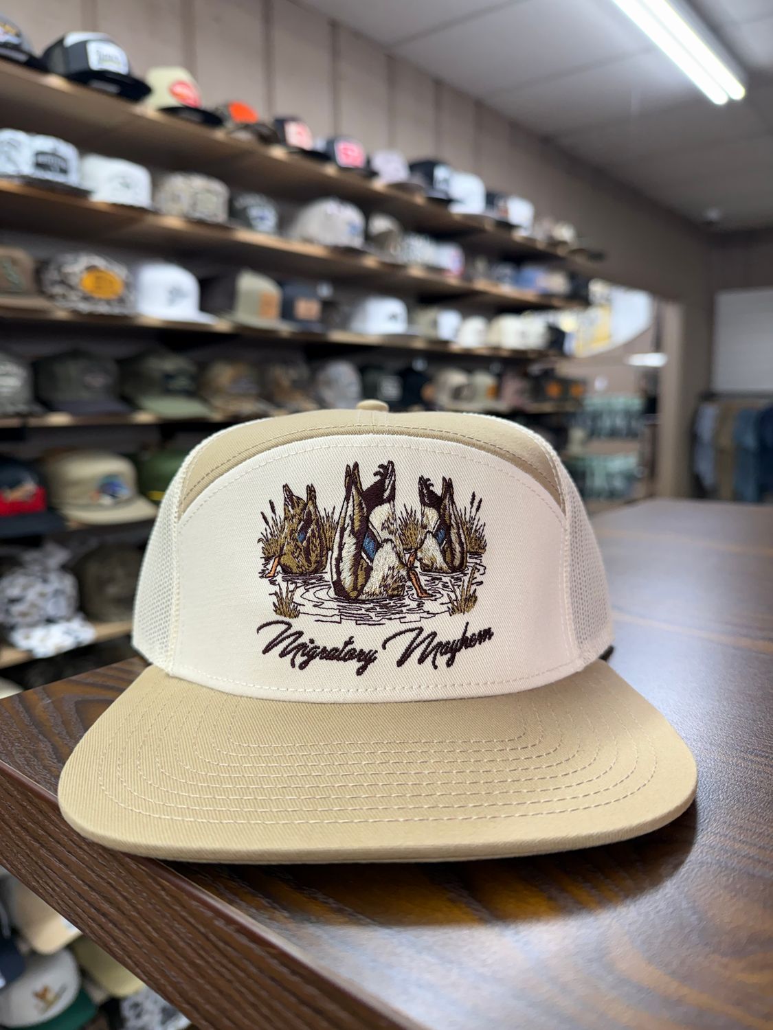 Feeding Time 7 Panel Hat - Tan