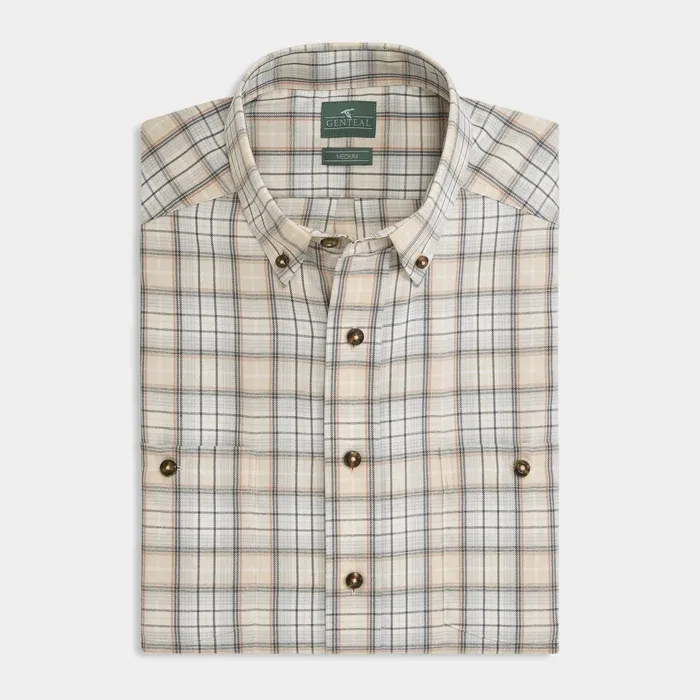 Men's Thornhill Long Sleeve Performance Button Down Flannel - Tan