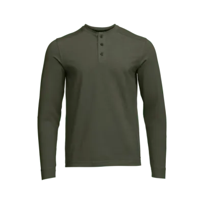 Foothills Long Sleeve Henley - Cypress Green