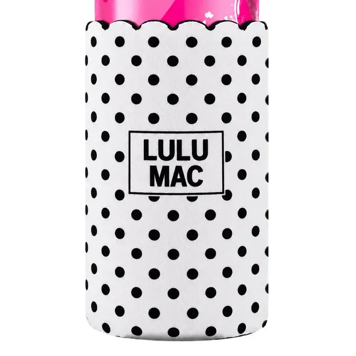 Slim Can Koozie - White / Black Dot