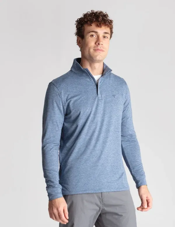 The One More Round Quarter Zip - Vintage Indigo Heather