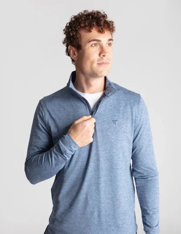 The One More Round Quarter Zip - Vintage Indigo Heather