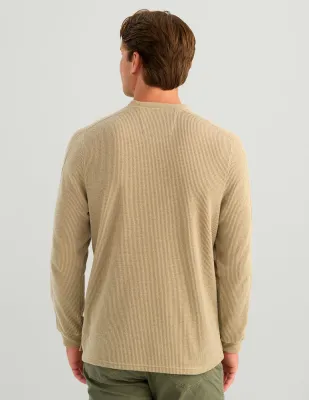 Men's Waffle Long Sleeve Crew - River Rock Heather