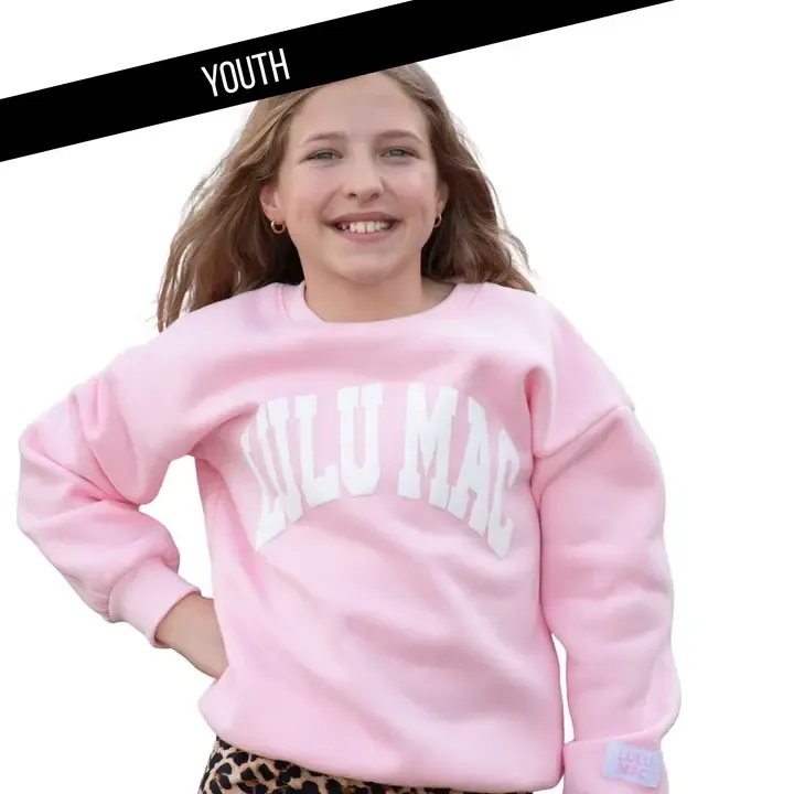 Kids Lulu Mac Sweatshirt - Light Pink / White