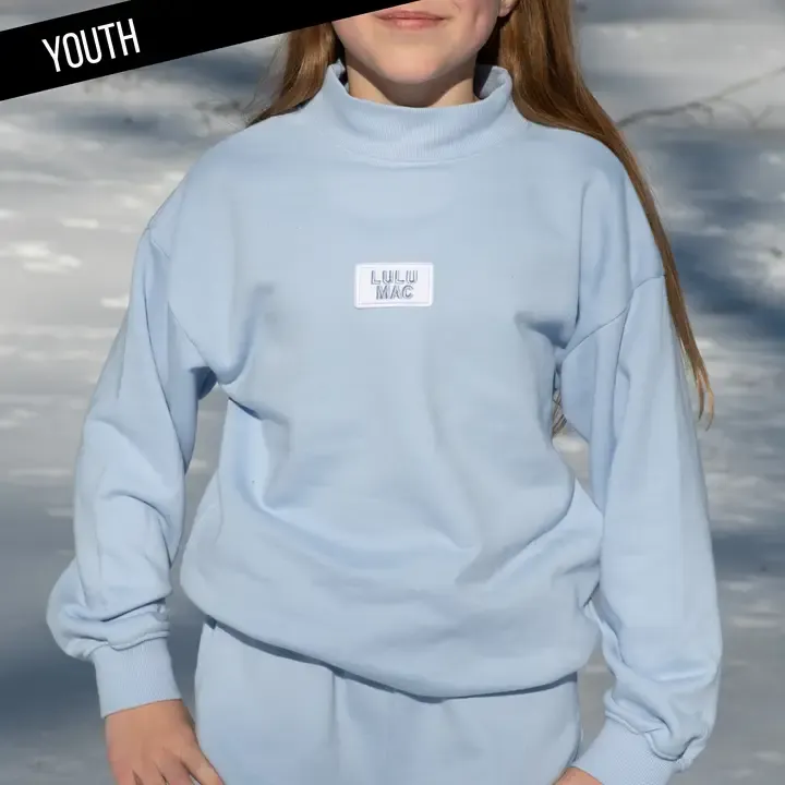 Kids Lulu Mac Long Sleeve Terry Cloth Top - Light Blue