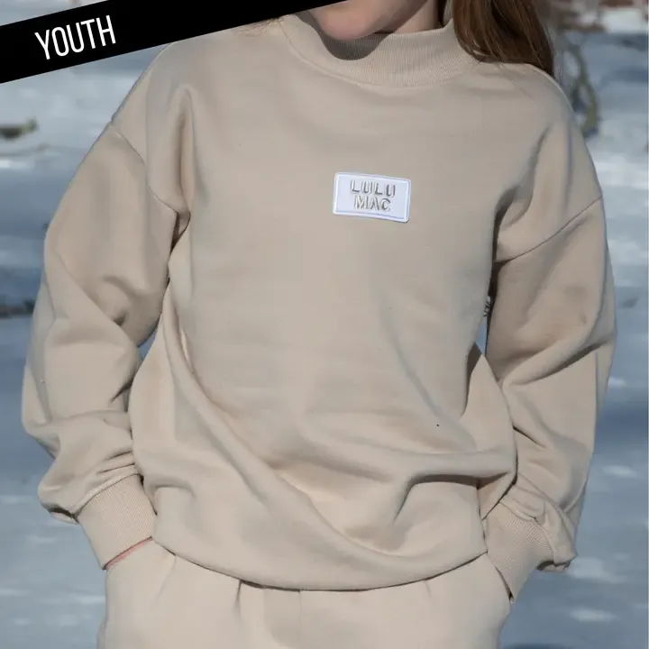 Kids Lulu Mac Long Sleeve Terry Cloth Top - Sand