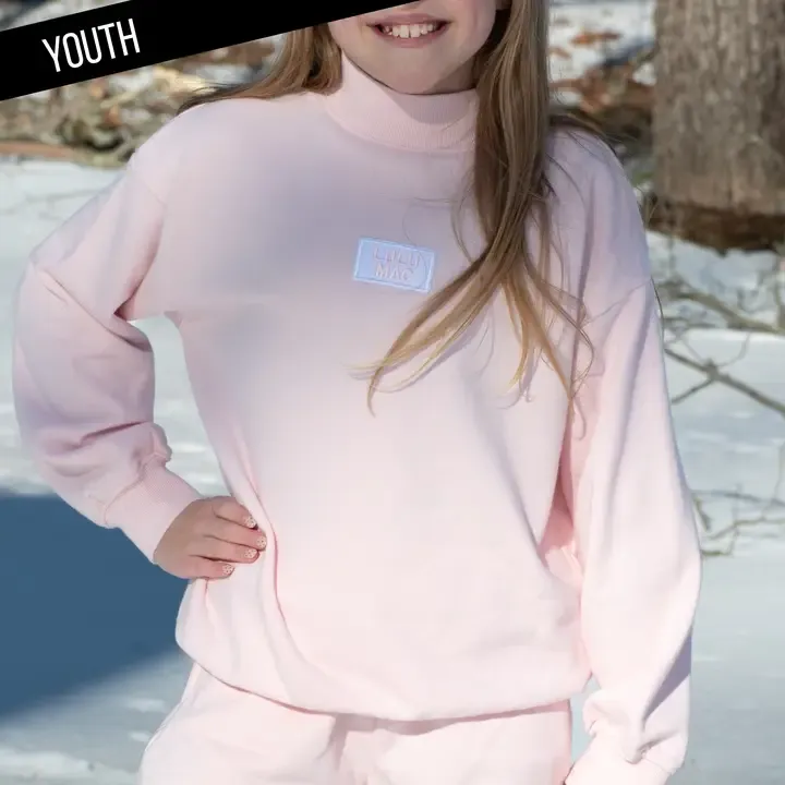 Kids Lulu Mac Long Sleeve Terry Cloth Top - Light Pink