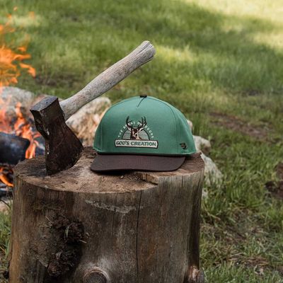 God's Creation Hat - Green and Brown Bill