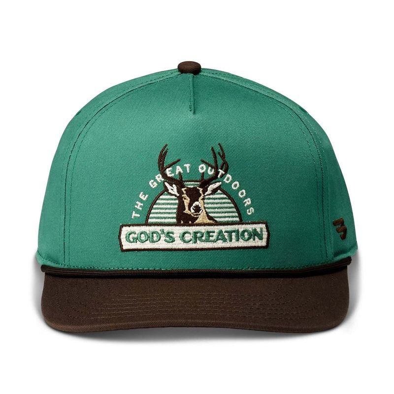 God's Creation Hat - Green and Brown Bill