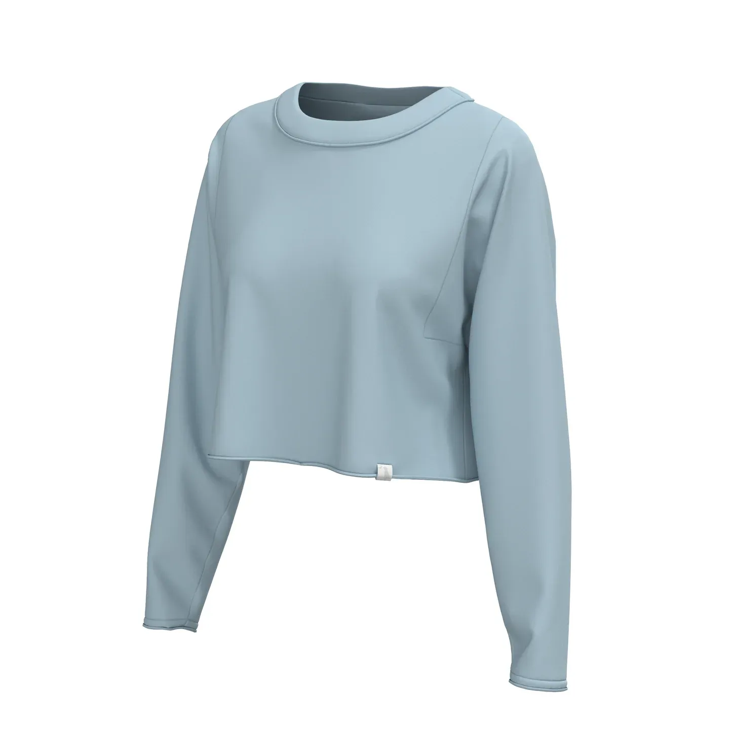 LG Youth Long Sleeve Boxy Cropped Tee - Baby Blue