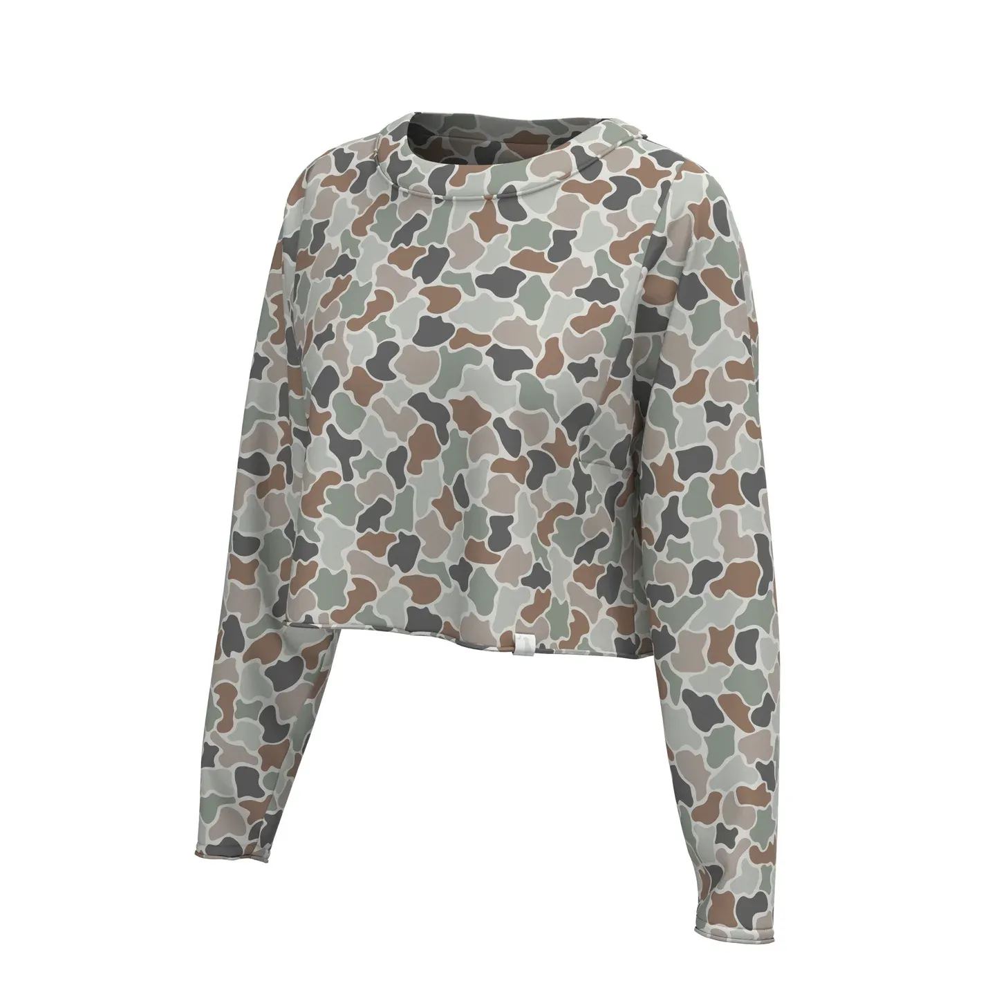 LG Youth Long Sleeve Boxy Cropped Tee - Forest Camo Flora