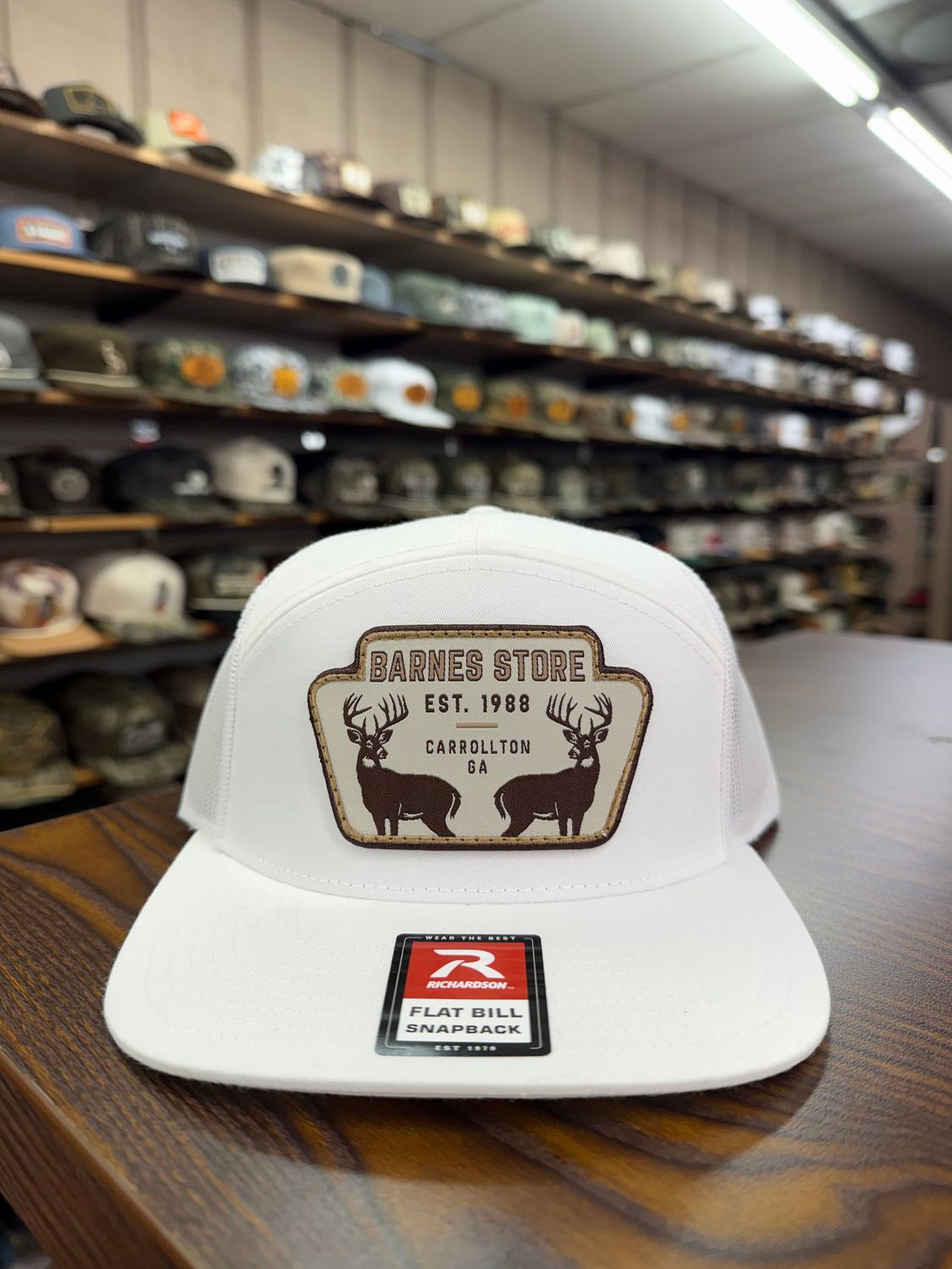 Trophy Bucks 7 Panel Hat - White