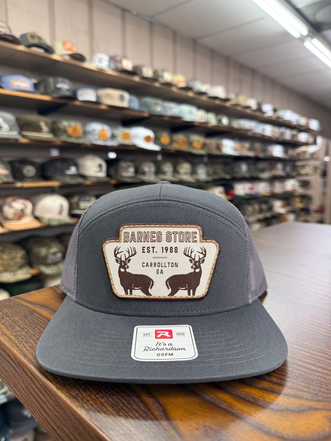 Trophy Bucks 7 Panel Hat - Charcoal