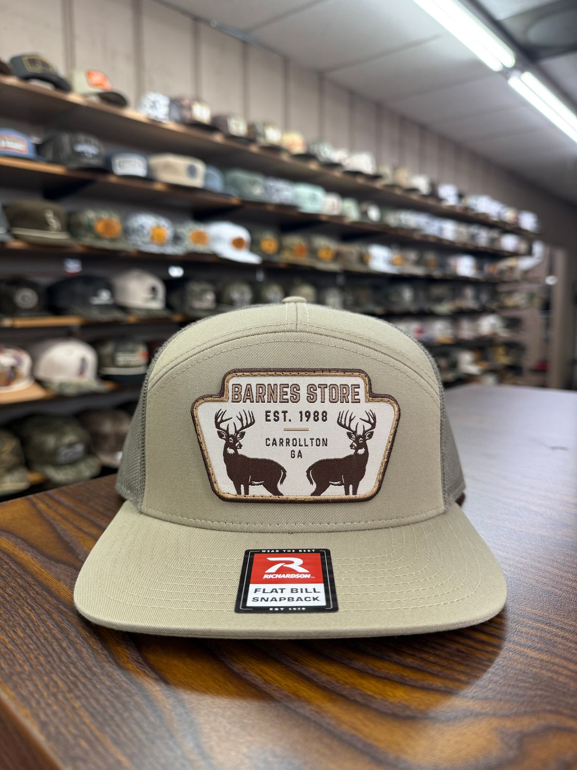 Trophy Bucks 7 Panel Hat - Khaki/Loden