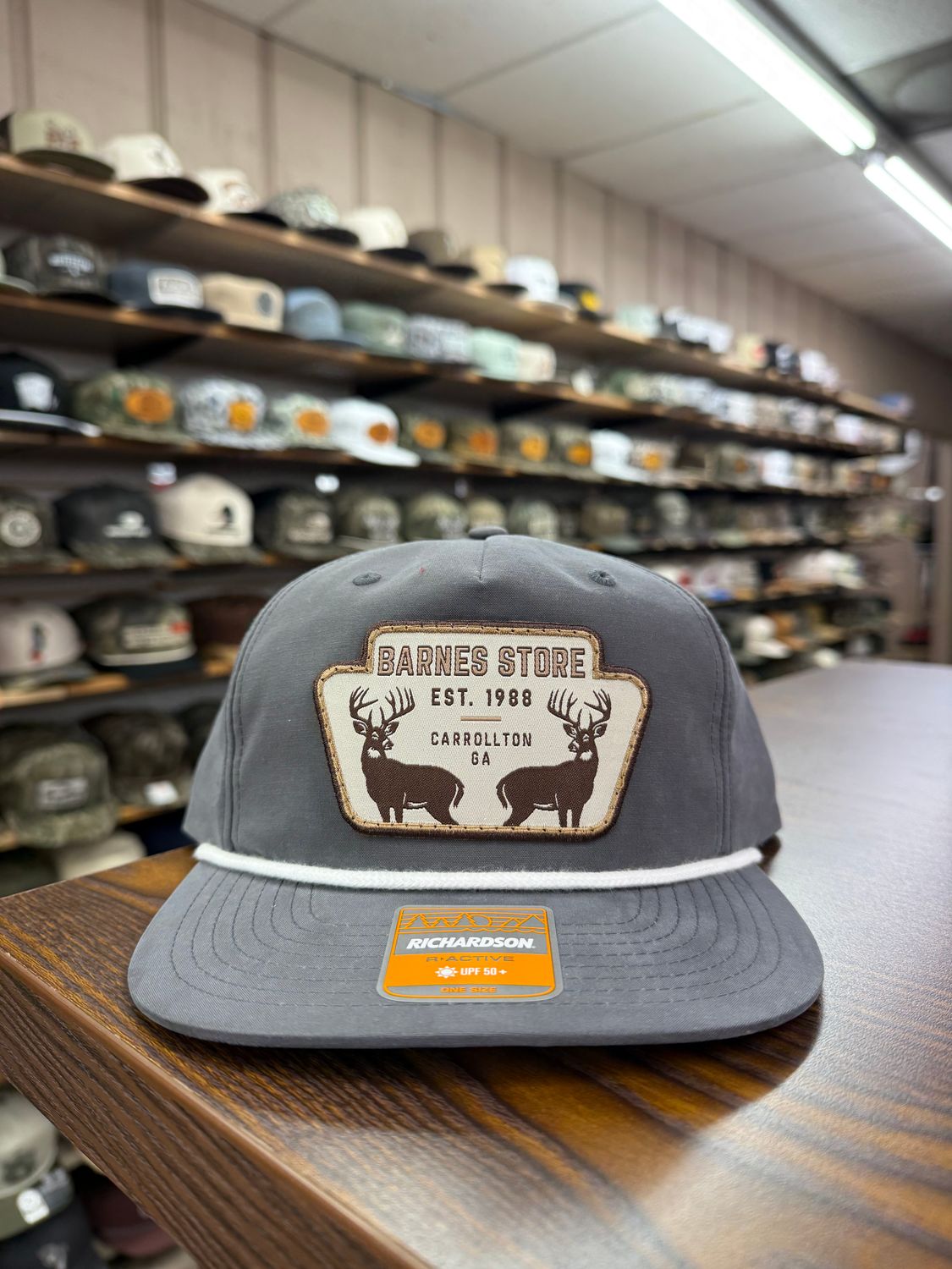 Trophy Bucks Rope Hat - Charcoal/White