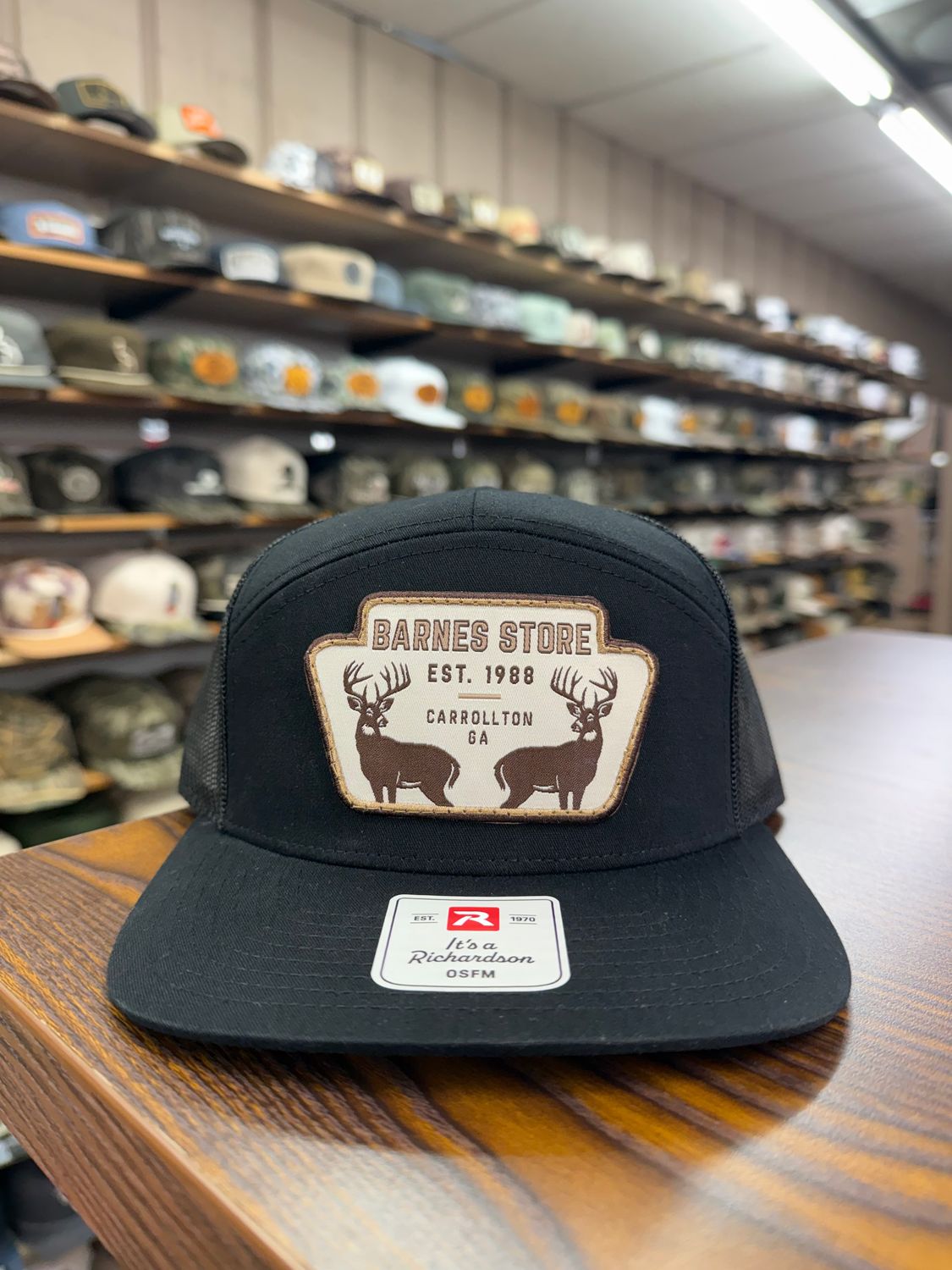 Trophy Buck 7 Panel Hat - Black
