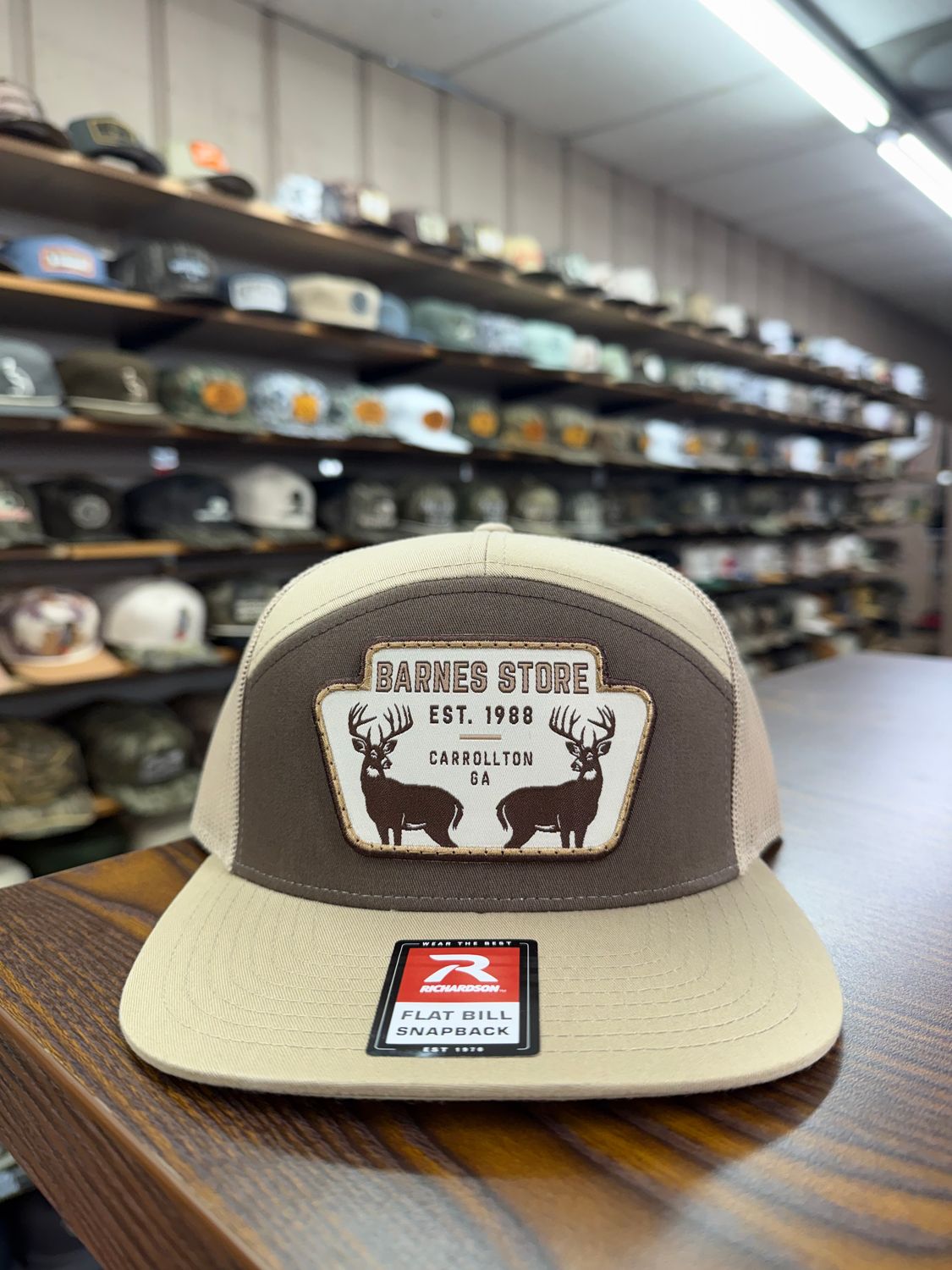 Trophy Bucks 7 Panel Hat - Brown/Khaki