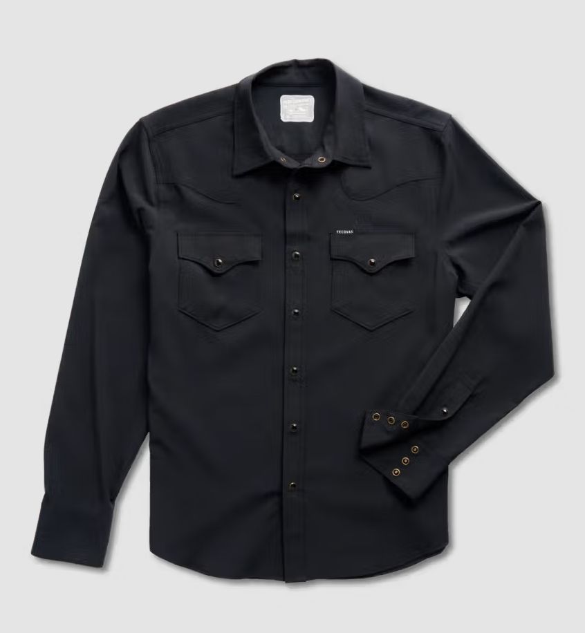 Men's Performance Western Pearl Snap Long Sleeve - Black