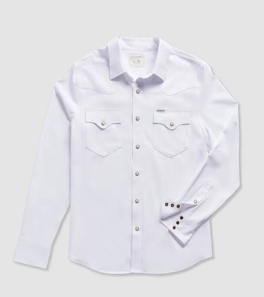 Men's Performance Western Pearl Snap Long Sleeve - White