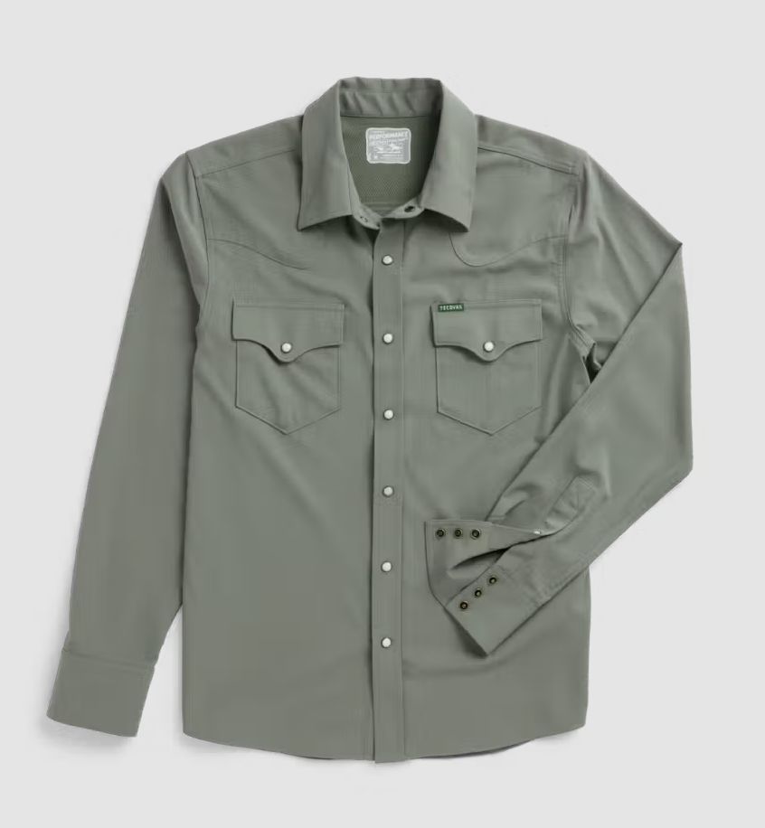 Men's Performance Western Pearl Snap Long Sleeve - Cactus