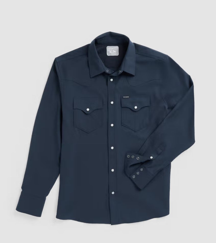 Men's Performance Western Pearl Snap Long Sleeve - Navy