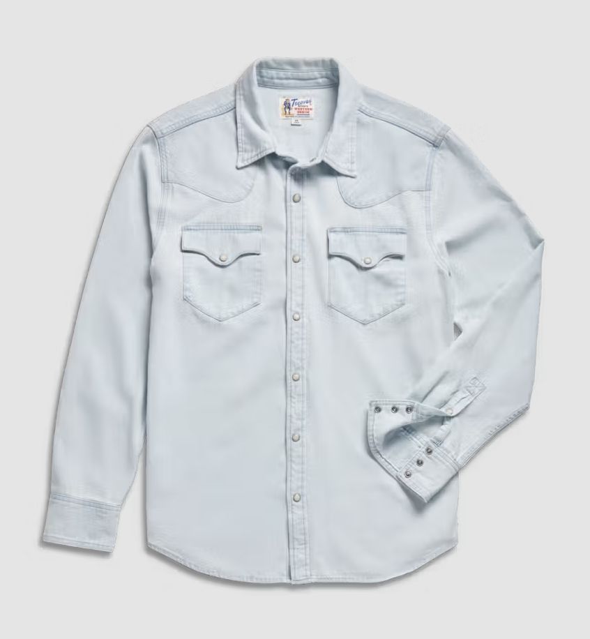 Men's Denim Peal Snap Long Sleeve Shirt - Ultra Light