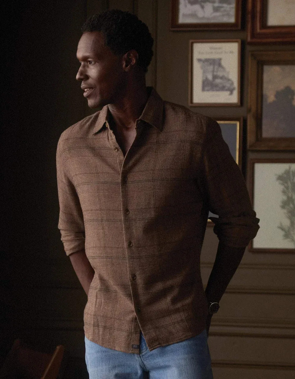 Owen Lightweight Button Up - Espresso Plaid