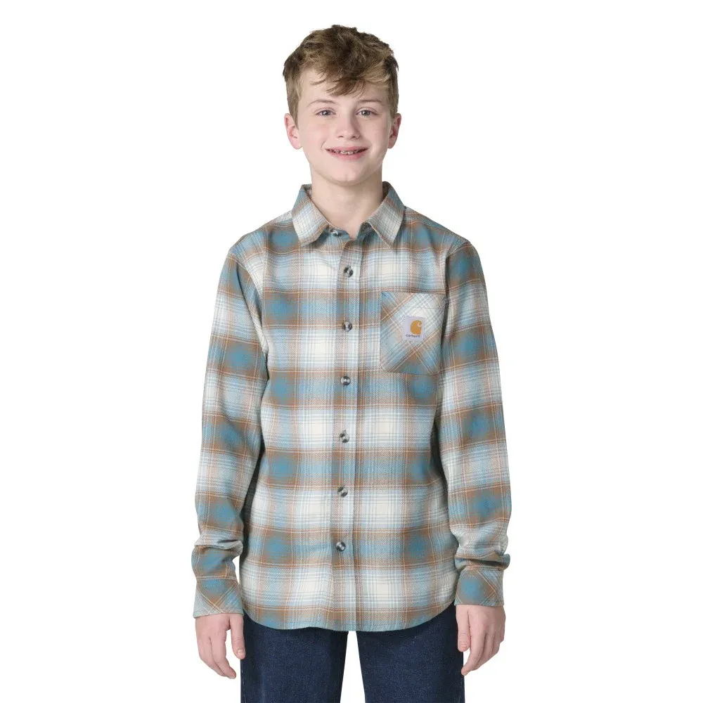 Youth Long Sleeve Flannel Shirt - Hydro