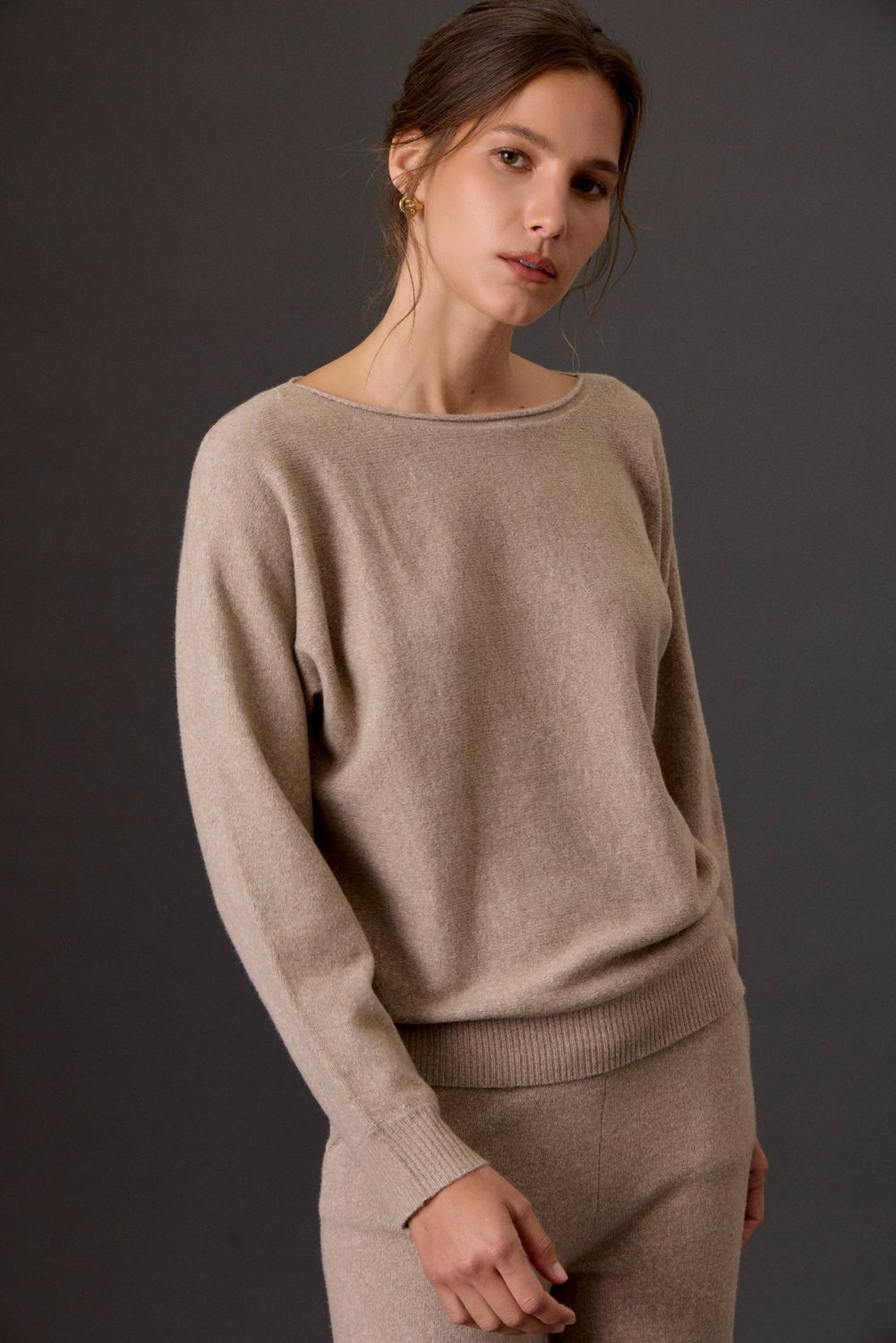 Gone For A Day Boatneck Sweater - Taupe