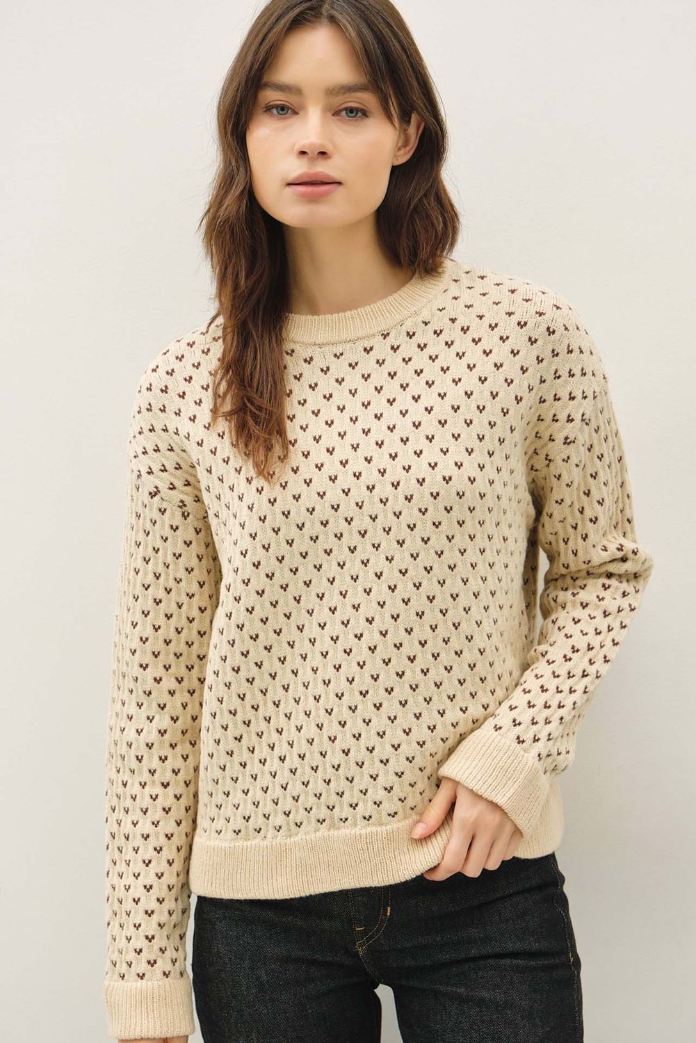 First To Know Polka Dot Jacquard Sweater - Ivory