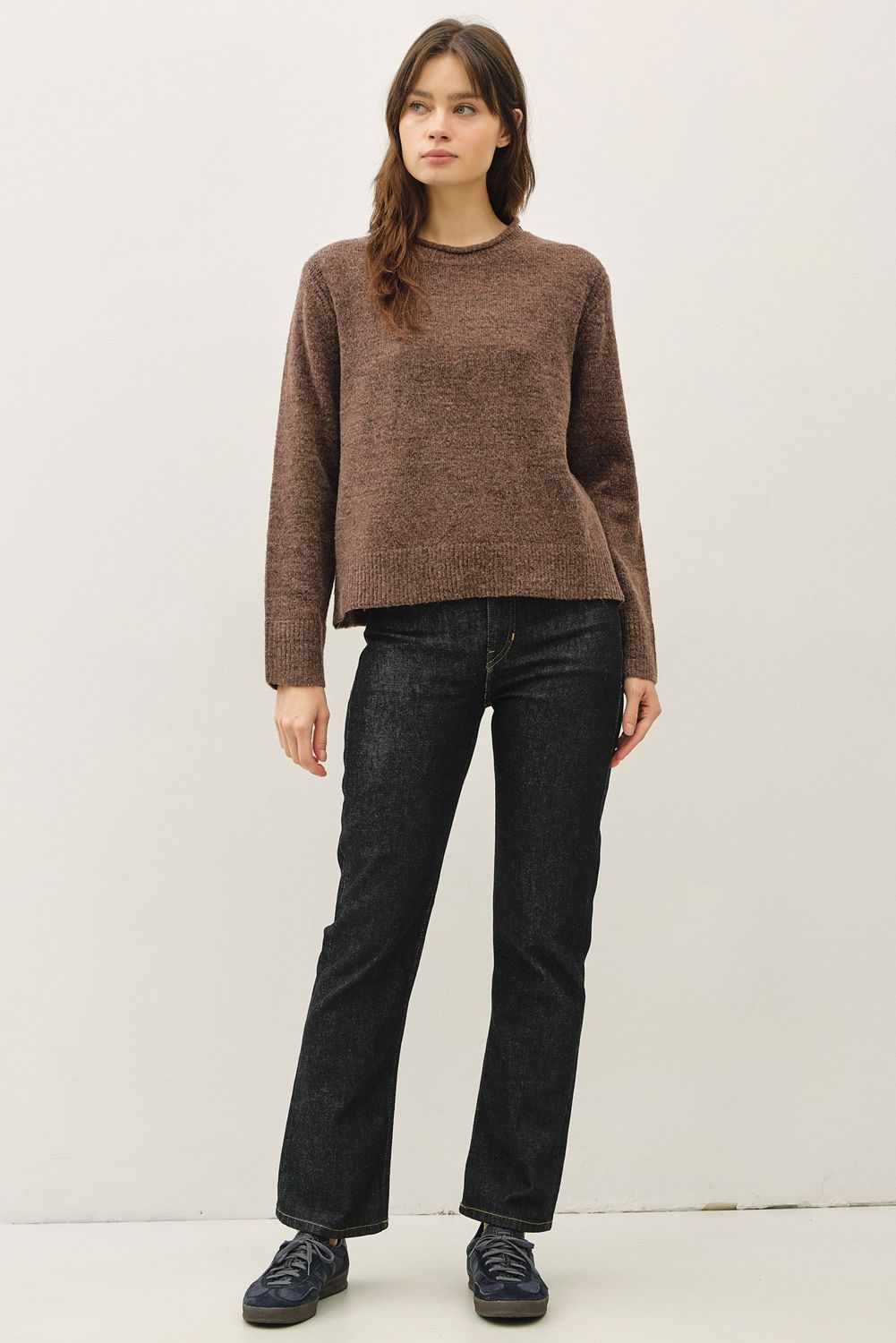 Take It Personal Boxy Sweater - Brown