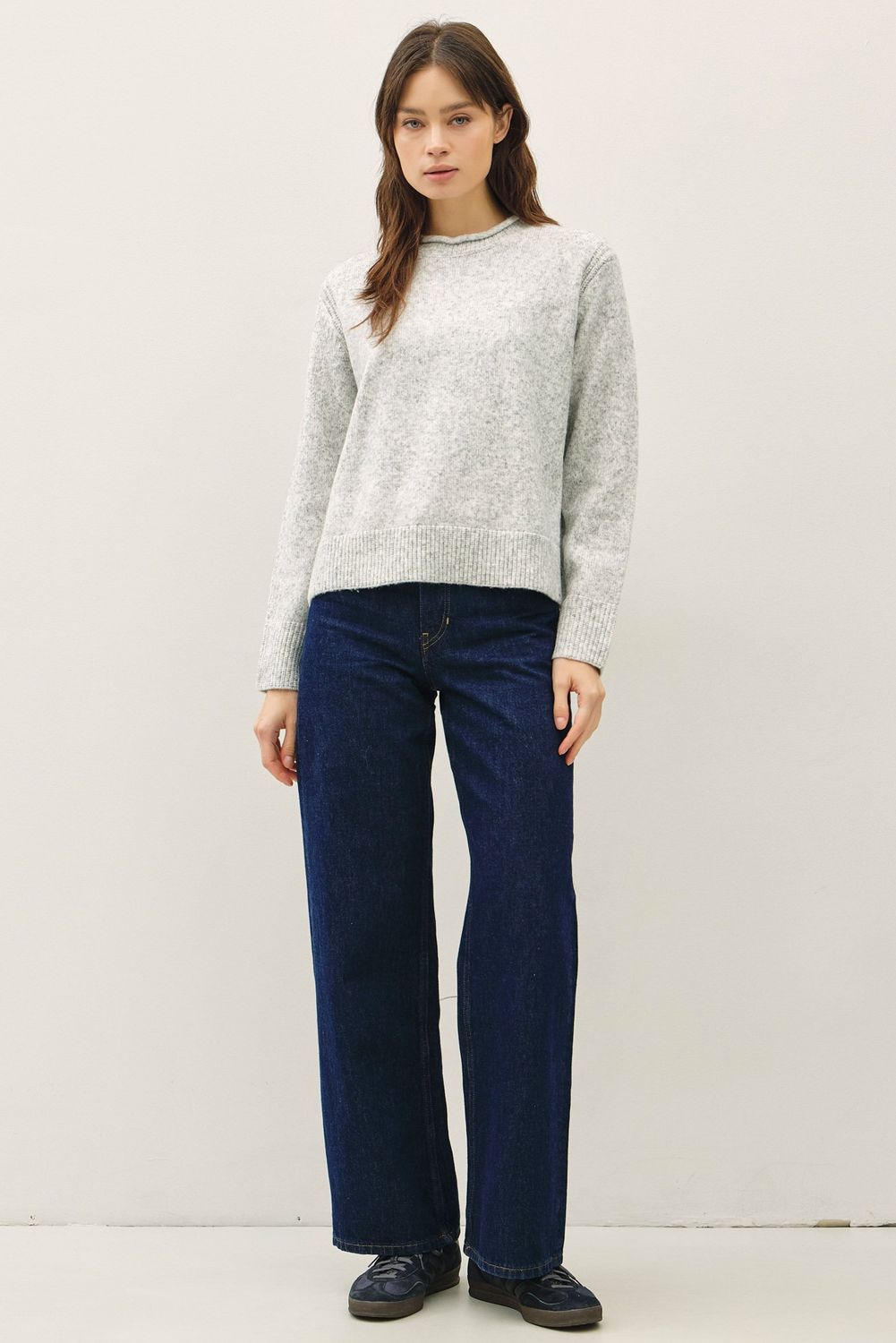 Take It Personal Boxy Sweater - Heather Grey