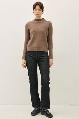 The Wait Is Over Mockneck Sweater - Brown
