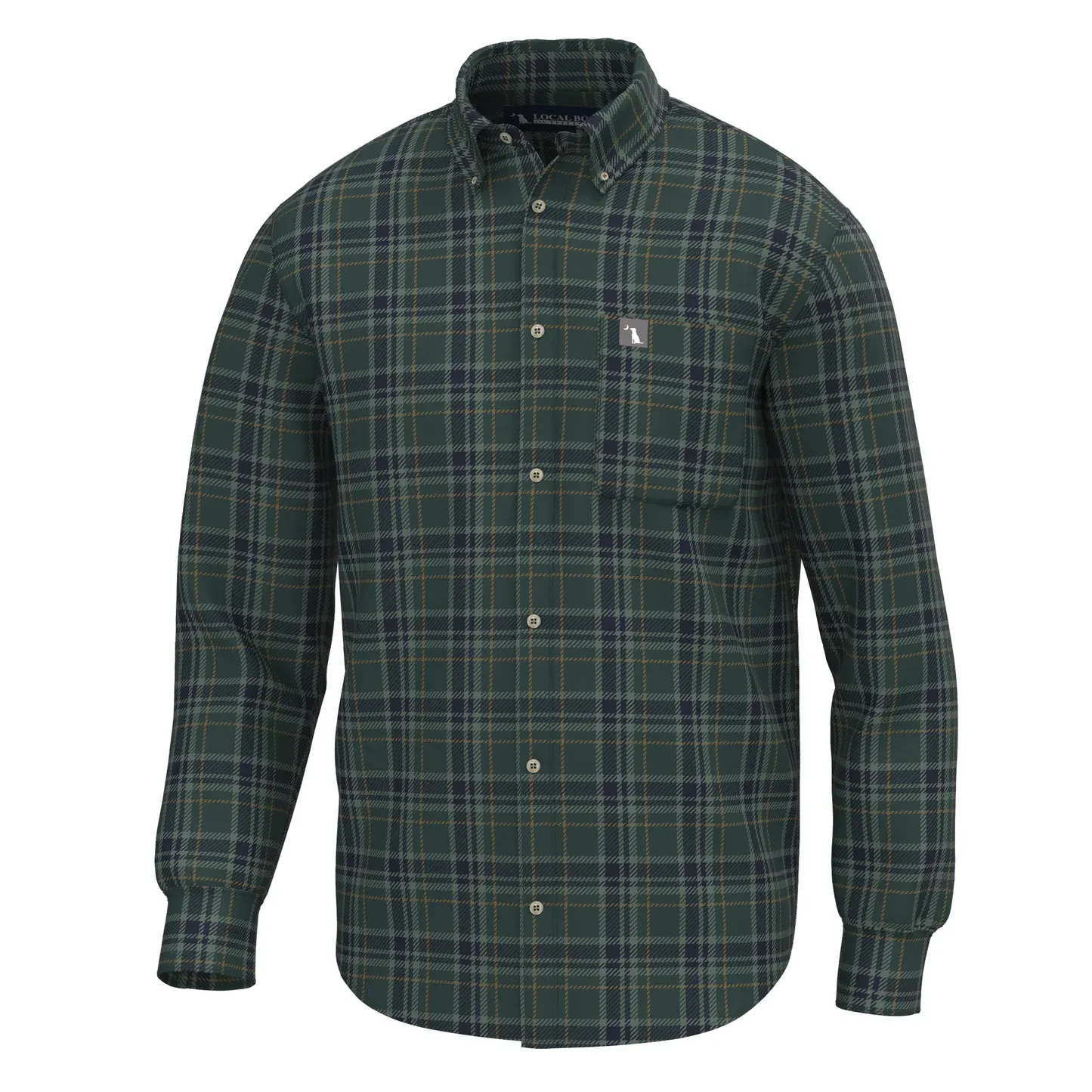 Youth Powers Stretch Flannel - Spruce/Navy/Copper