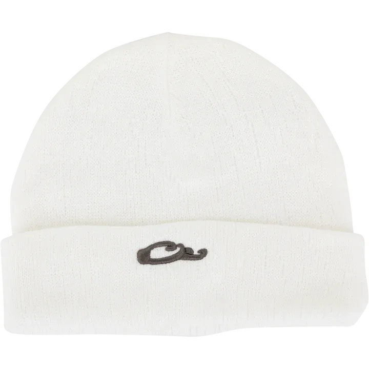 Rib Knit Stocking Cap - White