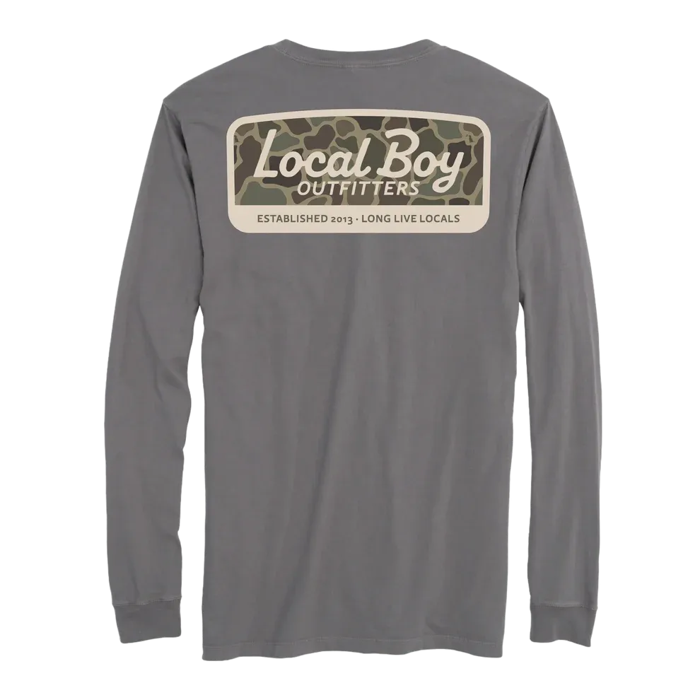 Brush Camo Mark Long Sleeve T-Shirt - Gray
