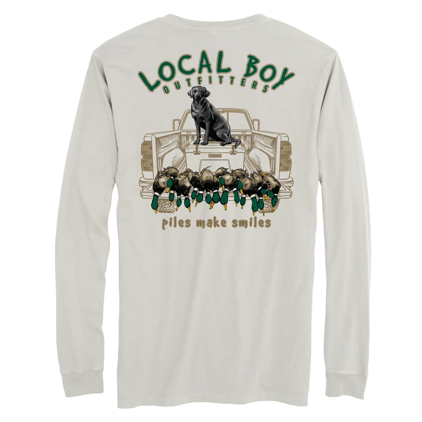 Piles Make Smiles Long Sleeve T-Shirt - Silver