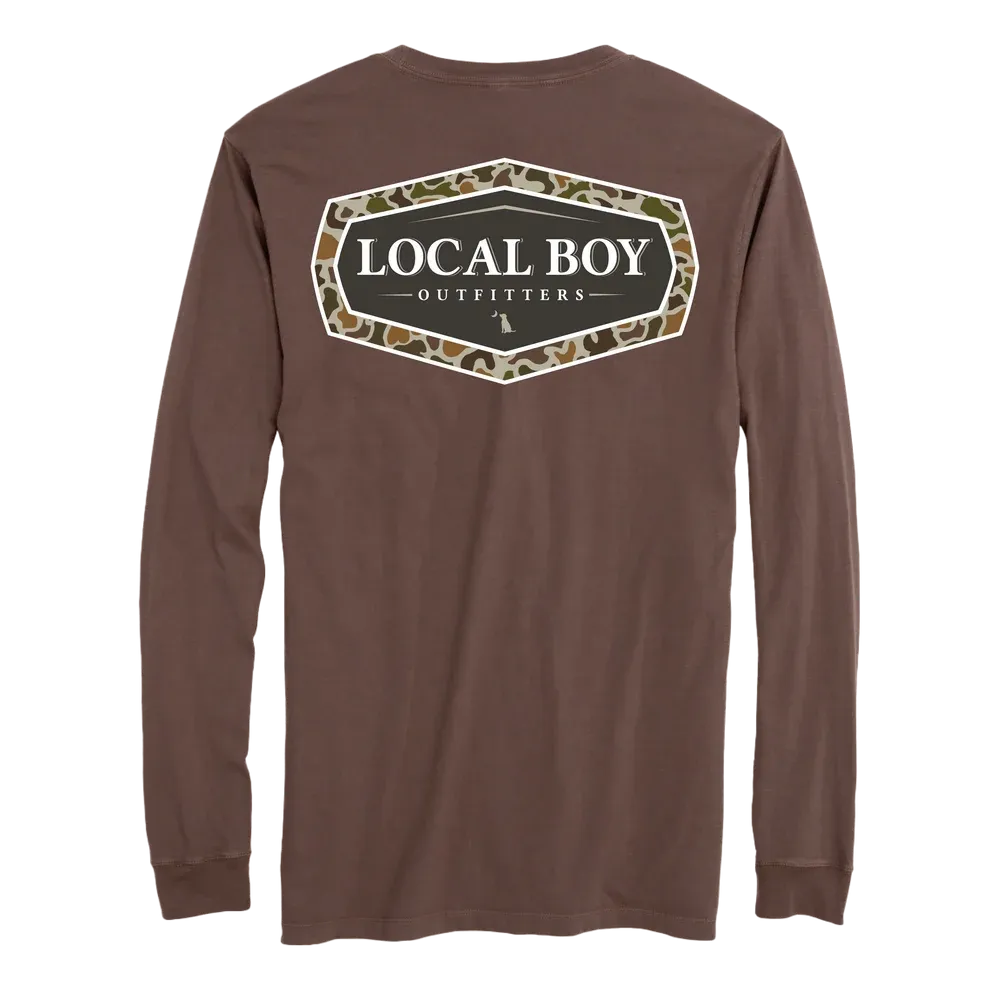Vintage Emblem Long Sleeve T-Shirt -  Espresso