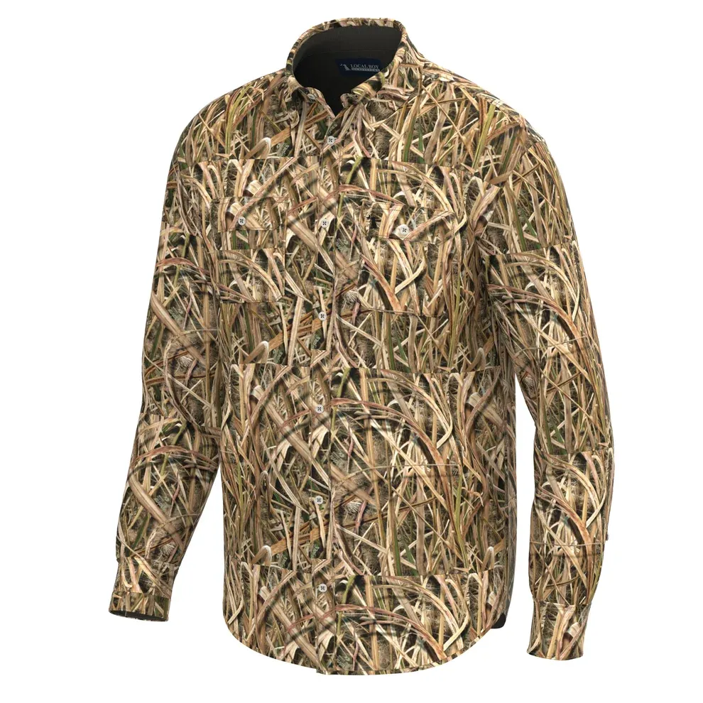 Camo Button Up - Mossy Oak Shadow Grass Blades