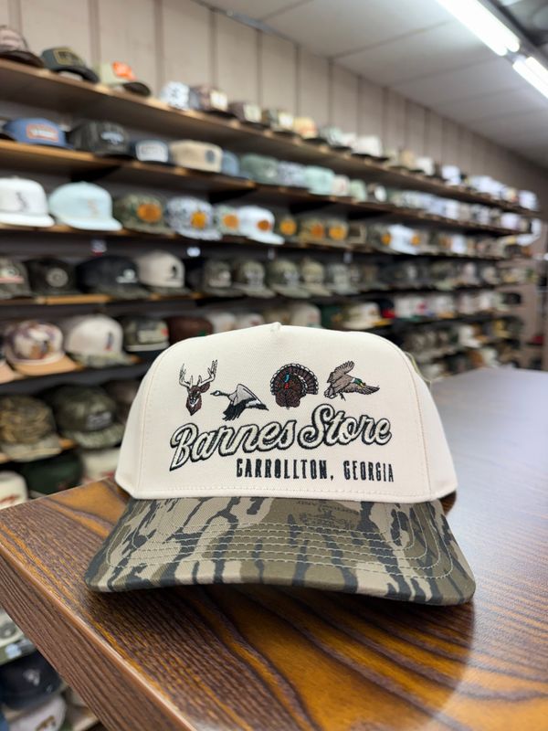 Barnes Retro Logo A-Frame Hat - Cream/Mossy Oak Bottomland