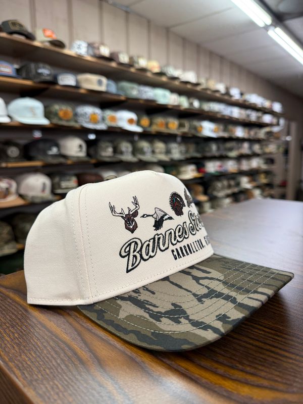 Barnes Retro Logo A-Frame Hat - Cream/Mossy Oak Bottomland