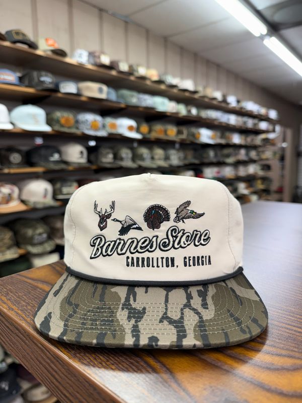 Barnes Retro Logo Rope Hat - Cream/Mossy Oak Bottomland