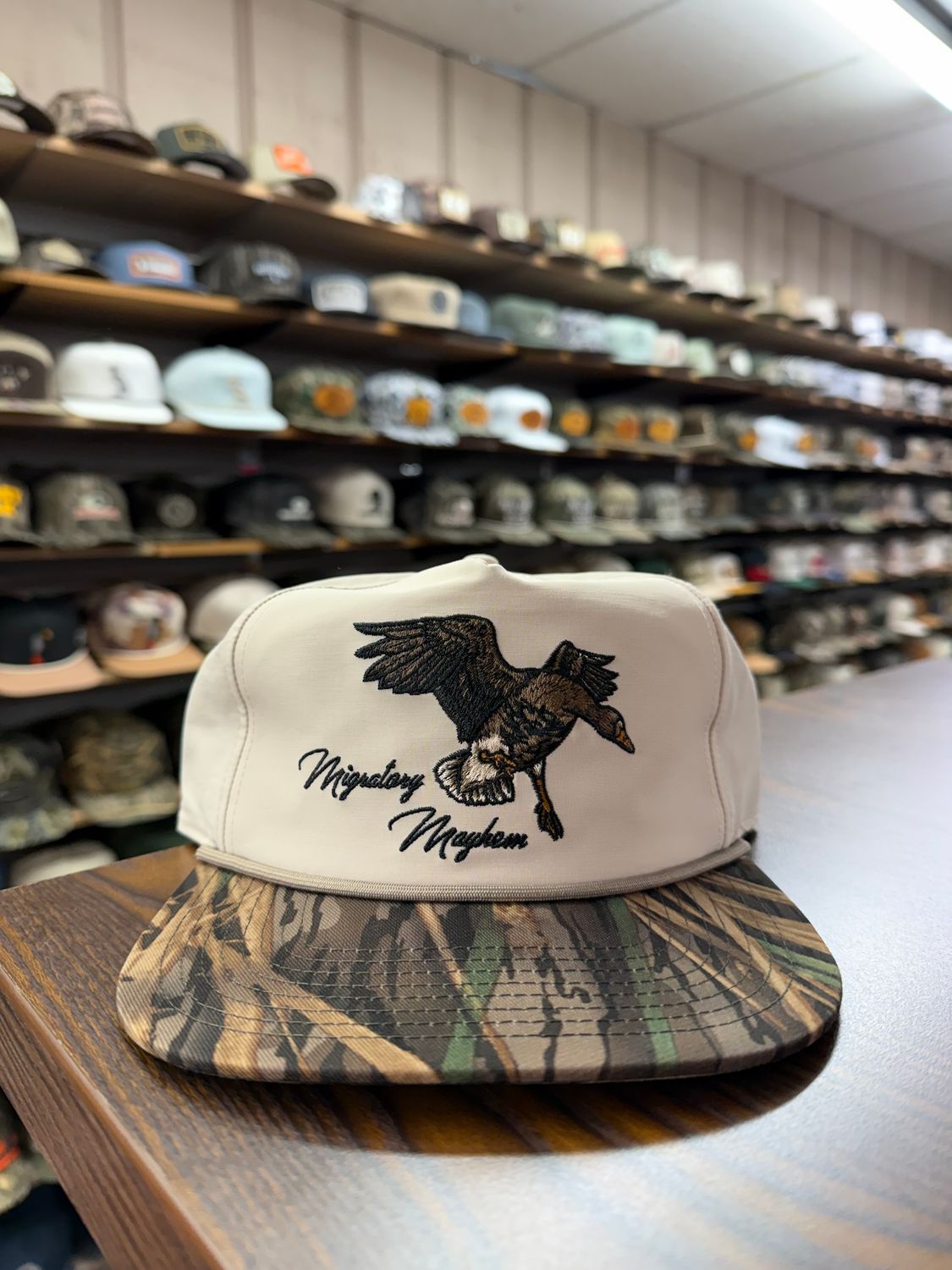 Cupped Up Speck Rope Hat - Cream/Mossy Oak Shadowgrass