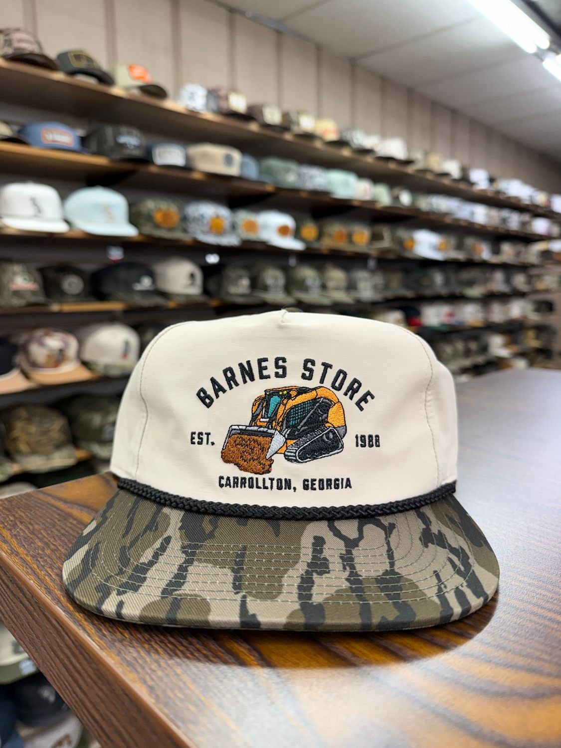 Skid Steer Rope Hat - Cream/Mossy Oak Bottomland