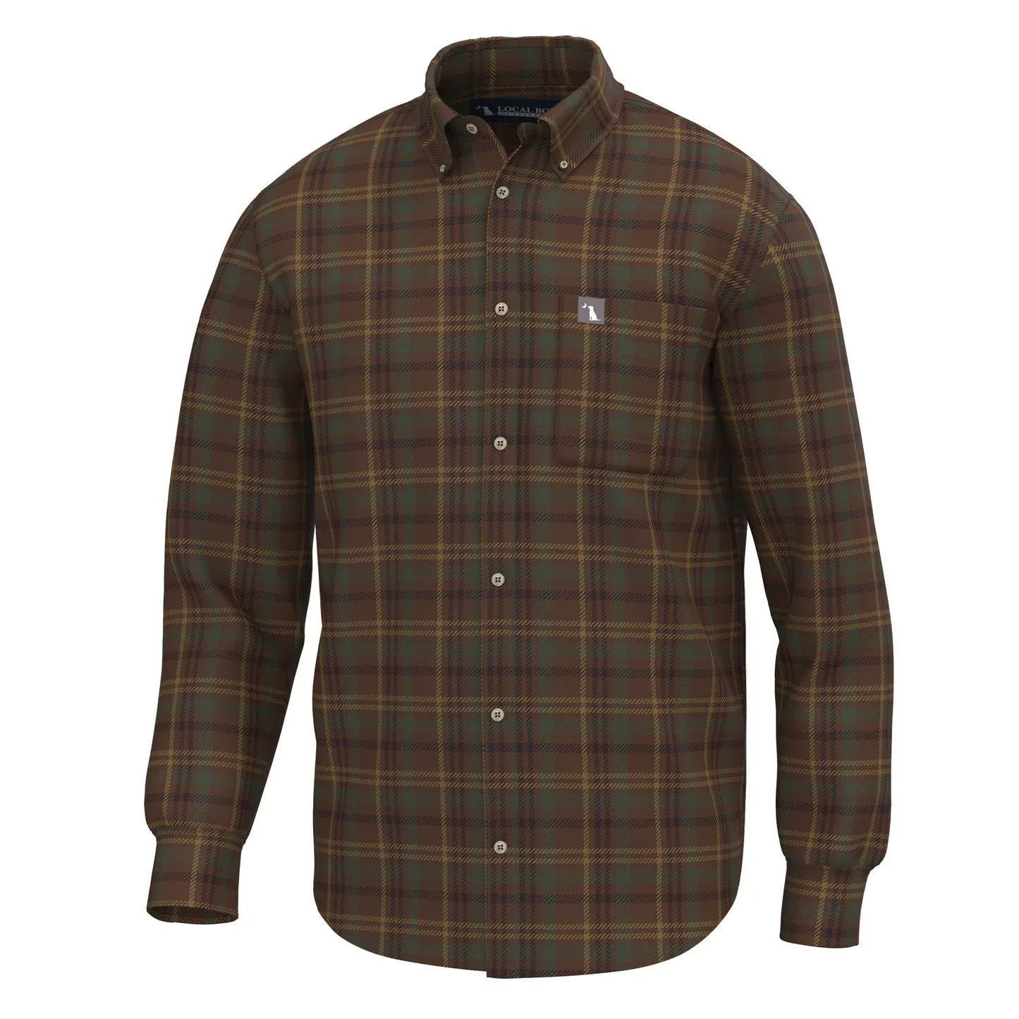 Robert Stretch Flannel - Dark Rust / Copper / Forest
