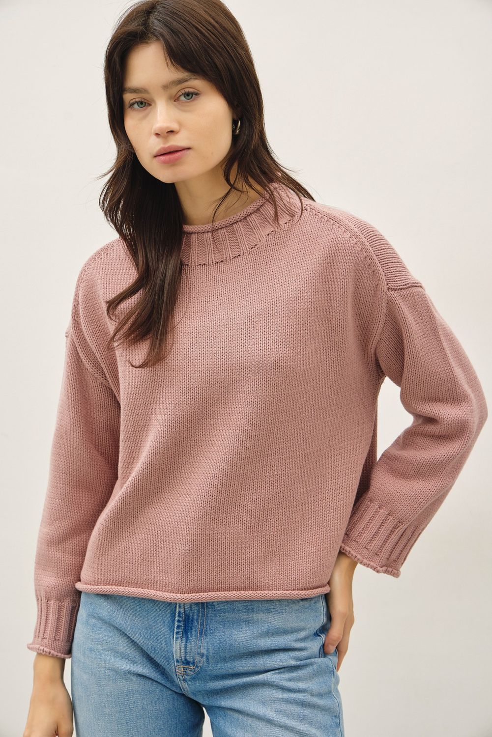 The Rory Rollneck Sweater - Mauve