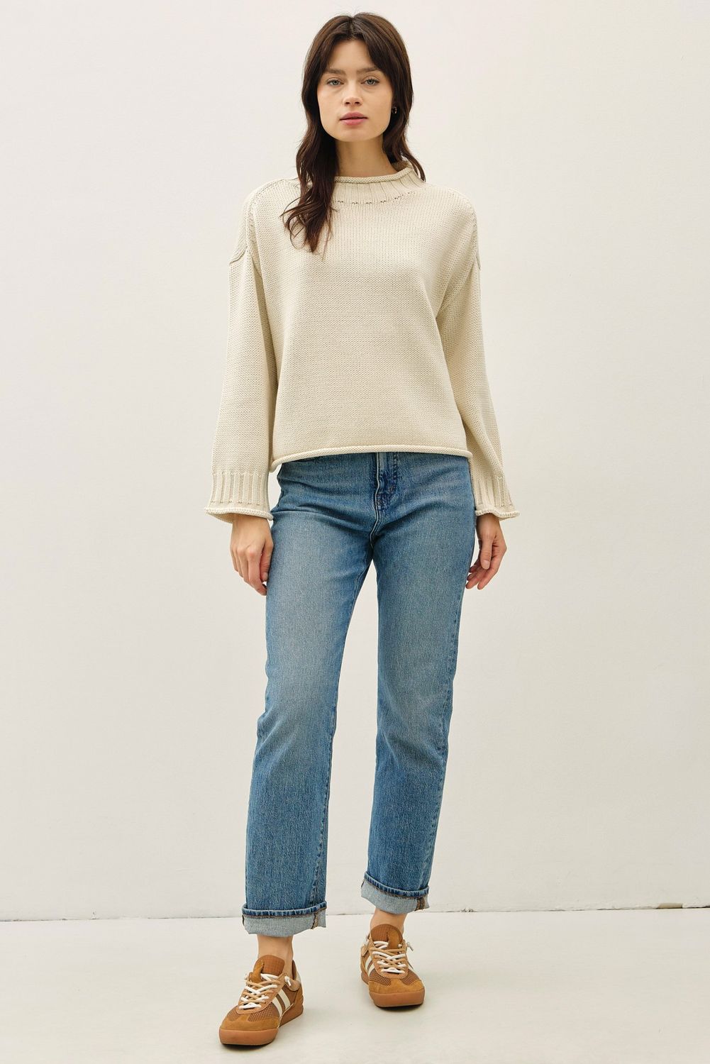 The Rory Rollneck Sweater - Natural