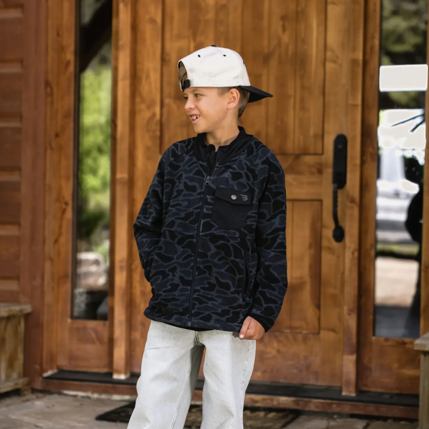 Youth Micro Fleece - Black Camo